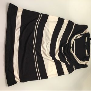 All saints black striped cowl neck tank top xs euc